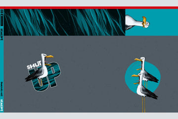 Canvas Panel "Seagull Ole", Thorsten Berger, grau, petrol